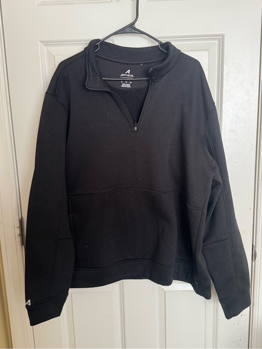 Antigua Men's Black Half-Zip Pullover Sweater